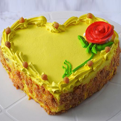 Click here for more on Heart shape butterscotch cake - 1kg