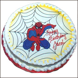 Spiderman Cake 25 Kg Fresh Cream Cake Photo Cake To Hyderabad
