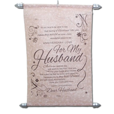 Click here for more on Message for Husband Printed Scroll Greetings - Code-112-002