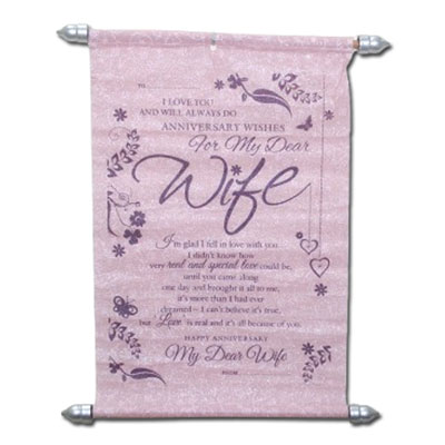 Click here for more on Message for Wife Printed Scroll Greetings - Code-114-002