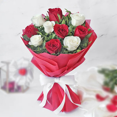 Click here for more on Red and White Roses Bouquet (Krish)