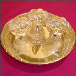 Click here for more on Silver Haldi Kumkum Chandan Triset