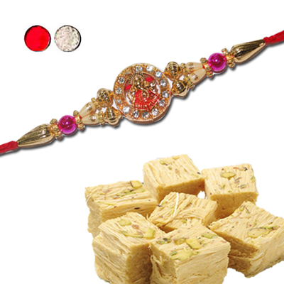 Click here for more on Rakhi-FR- 8140 A (Single Rakhi), 500gms of Haldiram Soanpapdi Sweet