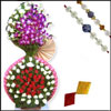 Click here for more on Pearl Rakhis (2 rakhis) + Grand Flower Arrangement