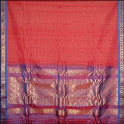 Click here for more on Gadwal Seico Small Border- Red color(With Blouse)( MHSS-6)