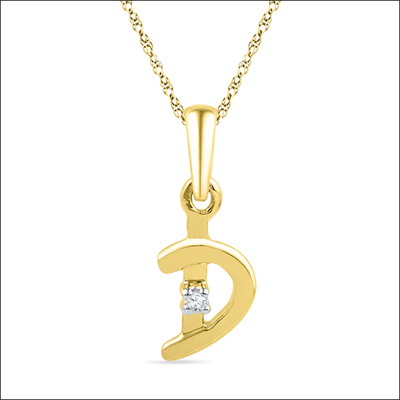 Click here for more on 18kt Gold Alphabet D Diamond Pendent -PF015226