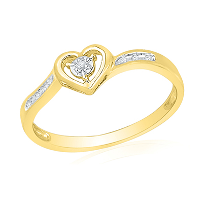 Click here for more on 18 Kt Gold True Heart Diamond Finger Ring - RH008226