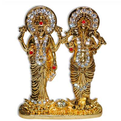 Click here for more on Stone studded Laxmii Ganesh Idol-001