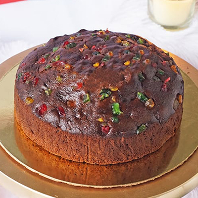 Click here for more on Round shape plum cake - 1kg (code C05)