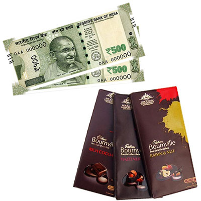 Click here for more on Cash Rs. 1001 , Cadburys Bourneville chocolate - 3 bars