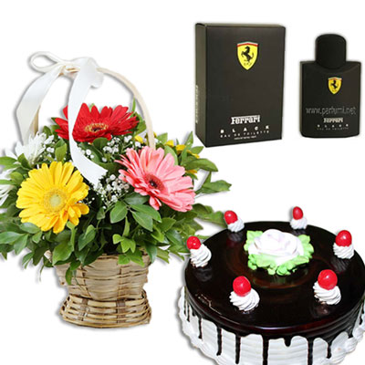 Click here for more on Ferrari Black - 125 ml EDT, Flower Basket, Chocolate Cake