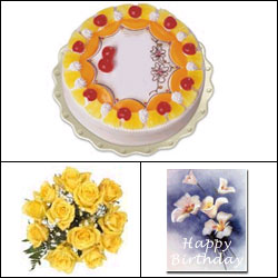 Click here for more on Cake n Flowers - Yellow Combo