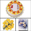 Click here for more on Cake n Flowers - Yellow Combo