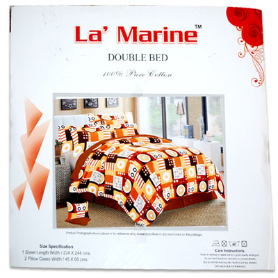 Click here for more on DOUBLE COT BED SHEET WITH PILLOW COVERS -816-001