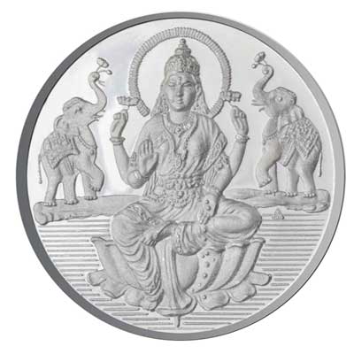 Click here for more on 20 Grams Lakshmi Silver Coin - SJSC002R99