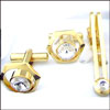 Click here for more on Cufflinks Set & Tie Pin (Rhodium Plated )