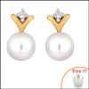 Click here for more on CUTE DIAMOND PEARL EARRINGS - SJPJN-347C