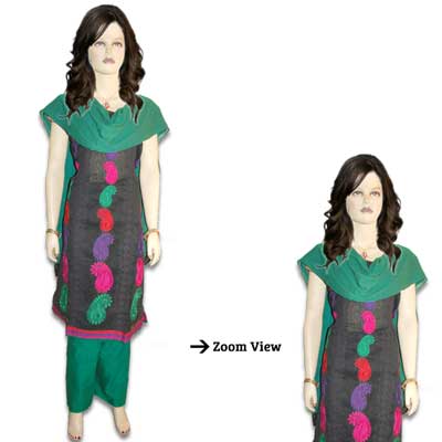 Click here for more on Black and Green Color Dress Material VFD-57(Express Delivery)