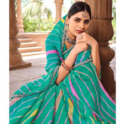 Click here for more on Fancy Silk Saree Seymore Kesaria -11378 (Express Delivery)
