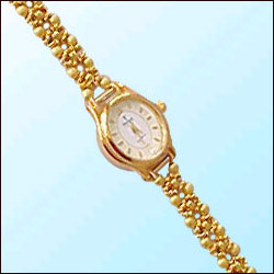 White Colour Attractive Crystal Watch